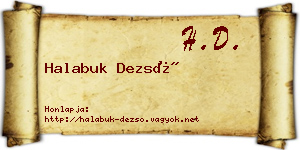 Halabuk Dezső névjegykártya